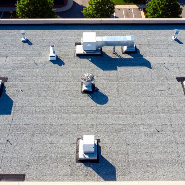 Roofing Contractor - Built Up Roofing on a Commercial Office Building
